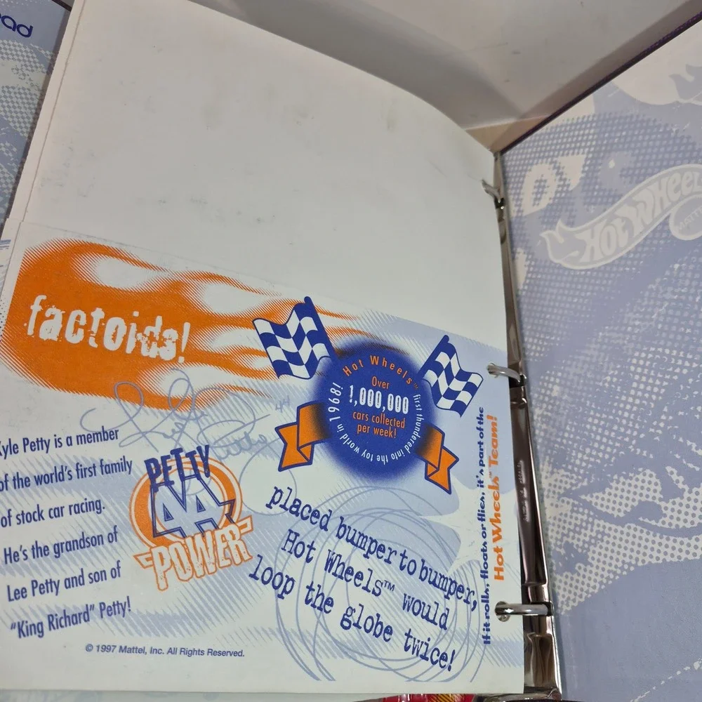 Vintage‎ 1997 Hot Wheels Mead Organizer Binder 3-Ring Burnin Rubber 29200 Purple